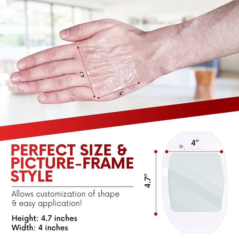 HEALQU Transparent Film Dressing 4" x 4.75" (50 Pack) â€“ Waterproof Adhesive Wound Bandages for Post-Surgical Shower, IV Shield, Tattoo Aftercare, Clear Breathable Dressing Patches by HEALQU - Image 2